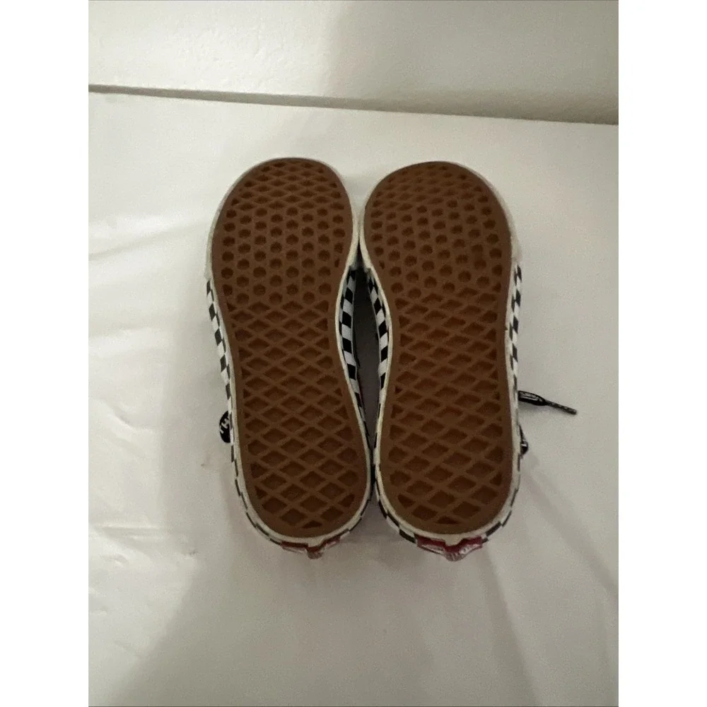 VANS Unisex Kids Logo Pop Canvas Low Top Sneakers Lace Up US 5 Red Black Checker